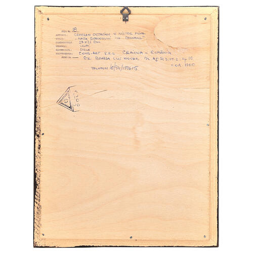 Icono Vladimirskaja pintado a mano óleo sobre vidrio Rumanía 34x28 cm 4