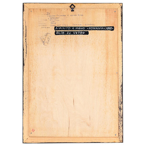 Icono Cristo Resucitado pintado a mano óleo sobre vidrio Rumanía dorado 40x29 cm 4