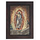 Hand-painted icon of the Virgin of Vladimir, oil on glass, Romania, orange, 16x12 in s1