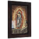 Hand-painted icon of the Virgin of Vladimir, oil on glass, Romania, orange, 16x12 in s3