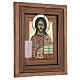 Ícone Cristo Pantocrator pintado à mão óleo sobre vidro Roménia 35x30 cm s3