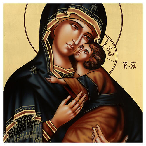 Hand-painted icon of Our Lady of Vladimir, Romania, wood, 28x20 in 2