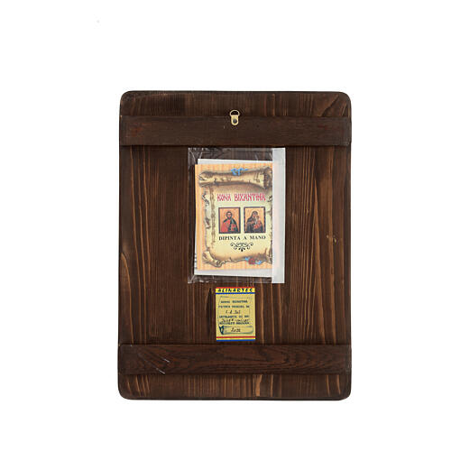 Icono Sagrada Familia craquelado pintado a mano madera Rumanía 40x30 cm 4