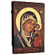 Icône peinte à la main Notre-Dame de Kazan bois Roumanie 35x25 cm s3