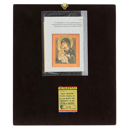 Ikona rumuńska Matka Boża Dońska malowana na drewnianym panelu, 32x28 cm 4