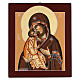 Ícone romeno pintado Mãe de Deus de Don sobre tábua de madeira 33x28 cm s1