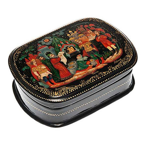 Lacca russa originale "Lo scoiattolo magico" Palekh 1