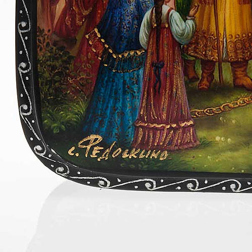 Scatola laccata russa "Lo scoiattolo magico" Fedoskino 4