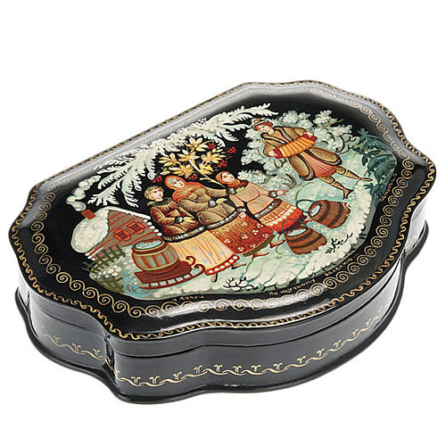 Russian lacquer box "Magic Pike" Kholuy 1