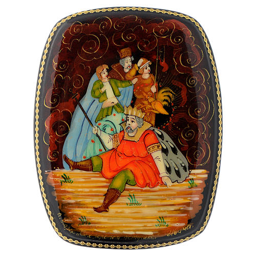 Russian lacquer box The Golden Cockerel, Palekh 1
