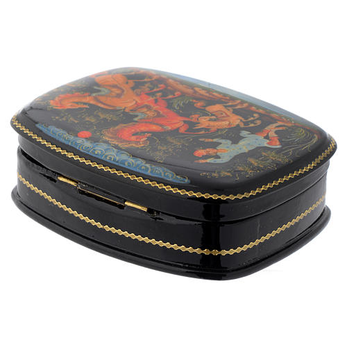 Russian lacquer box The Humpbacked Horse, Palekh 3