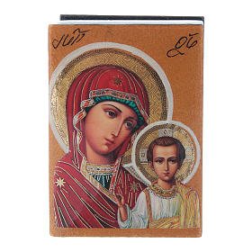 Boîte en découpage russe Vierge de Kazan 7x5 cm