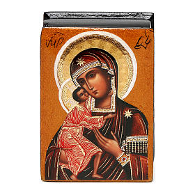 Russian lacquer box Our Lady Feodorovskaya 7X5 cm