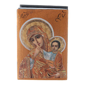 Caja rusa decorada Virgen de la Compasión 7x5 cm