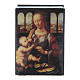 Lacca cartapesta russa La Madonna col Bambino 7X5 cm s1