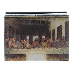 Russian papier-mâché and lacquer box The Last Supper 7x5 cm