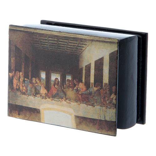 Russian papier-mâché and lacquer box The Last Supper 7x5 cm 2