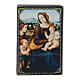 Russian papier-mâché and lacquer box Madonna and Child with Infant St. John and Angels 9x6 cm s1