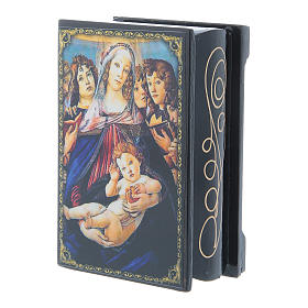 Lackdose aus Papiermaché Madonna mit dem Granatapfel 9x6 cm