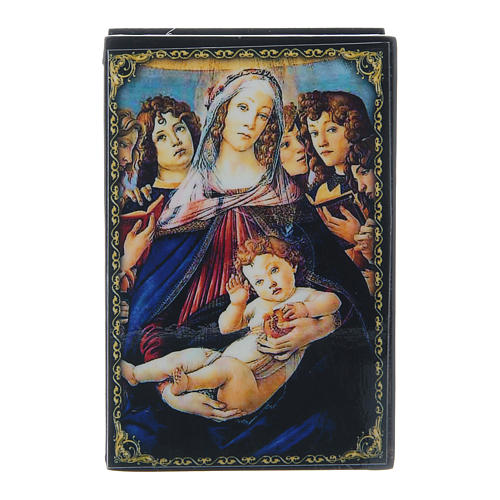 Lackdose aus Papiermaché Madonna mit dem Granatapfel 9x6 cm 1