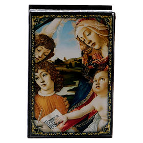 Lackdose aus Papiermaché Madonna del Magnificat 9x6 cm