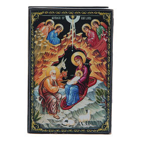 Boîte laquée russe La Naissance de Jésus Christ 9x6 cm