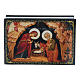 Russian papier-mâché and lacquer box The Nativity of Christ 9x6 cm s4