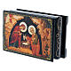 Russian papier-mâché and lacquer box The Nativity of Christ 9x6 cm s5