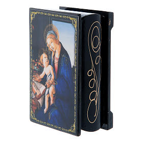 Lackdose aus Papiermaché Madonna mit dem Buch 9x6 cm