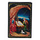 Russian papier-mâché and lacquer painted box The Nativity of Jesus Christ 9x6 cm s1