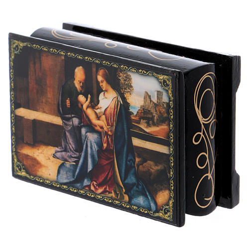 Boîte décorée papier mâché La Naissance de Jésus Christ 9x6 cm 2