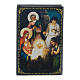 Russian papier-mâché and lacquer painted box The Birth of Jesus Christ 9x6 cm s1