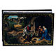 Russian papier-mâché and lacquer box The Adoration of the Shepherds 9x6 cm s1