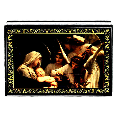 Russian lacquer box, Song of the Angels 9x6 cm 4