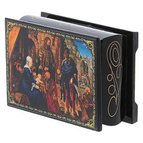 Russian lacquer box, Adoration of the Magi 9x6 cm