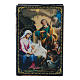 Scatola cartapesta russa La Nascita di Gesù Cristo 9X6 cm s1