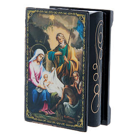 Russian lacquer box, Nativity of Christ 9x6 cm