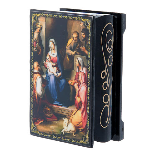 Russian lacquer box, Gerburt Christi (The Nativity) 9x6 cm 2
