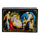 Caja decorada rusa El Nacimiento de Jesús Cristo 9x6 cm s1