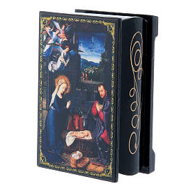Russian enamel box, The Nativity 9x6 cm