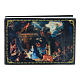 Russian lacquer box, Nativity and Adoration of the Magi 9x6 cm s1