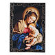 Lacca russa cartapesta Madonna col Bambino 14X10 cm s1