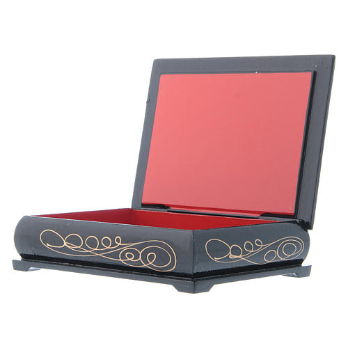 Russian papier-mâché and lacquer box Madonna of the Magnificat 14x10 cm 3