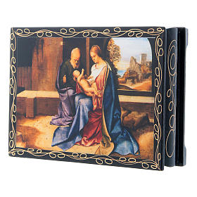 Boîte russe papier mâché La Naissance de Jésus Christ 14x10 cm