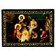 Lacca russa decorata La Nascita di Gesù Cristo 14X10 cm s1