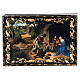 Russian papier-mâché and lacquer painted box The Adoration of the Shepherds 14x10 cm s1