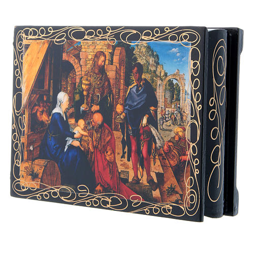 Russian lacquer box, Adoration of the Magi 14x10 cm 2
