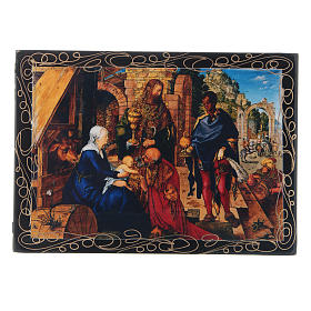 Russian lacquer box, Adoration of the Magi 14x10 cm
