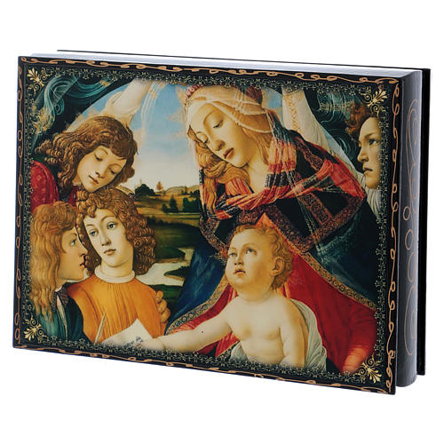 Lackdose aus Papiermaché Verzierung in Découpage-Technik Madonna del Magnificat 22x16 cm 2