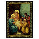 Russian lacquer and papier-machè box with decorations The Birth of Jesus Christ 22X16 cm s1